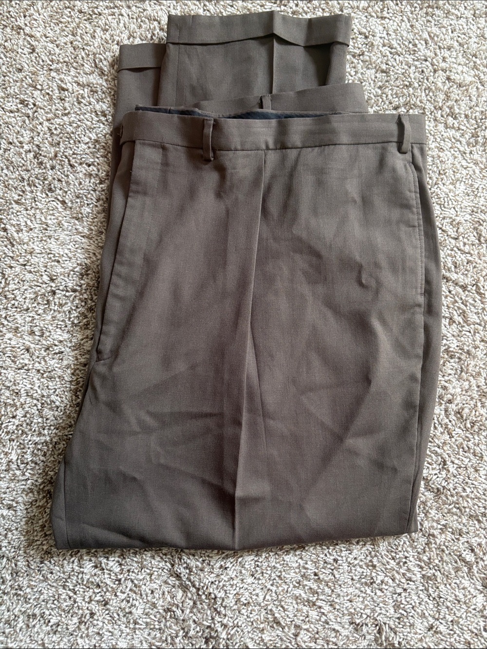 Calvin Klein Men's Classic Dress Pants in Olive Brown